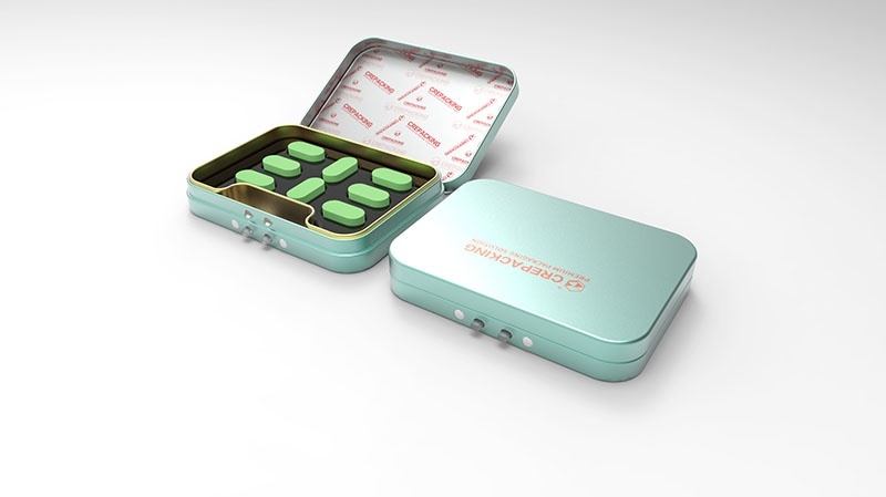 Hinged online tin containers